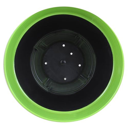 Garden Elements Indoor/Outdoor Glazed Brushed Happy Plastic Planter, Large, Bright Green, 15" - color: Bright Green