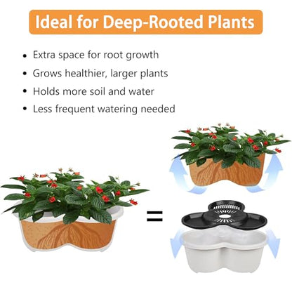 VECELO 5 Tier Vertical Garden Planter, Self Watering Stackable Planters with Wheels for Strawberries, Herbs, Flowers, Vegetables, Gray - color: Gray, size: 5 Tier