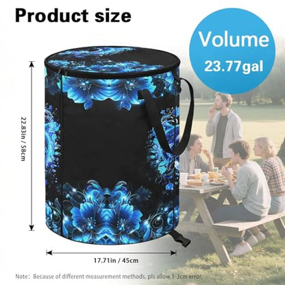 BIGCARJOB Dolphin Couple Outdoor Trash Can with Lid, Folding Trash Can Collapsible Pop Up Garbage Bin Waste Basket Holder for Travelers Camper Trailer - color: Dolphin Couple