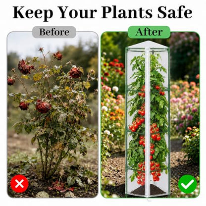 Halatool Garden Tomato Plant Cover Netting, Fits 55–72" Tomato Cages - size: 61 Inch