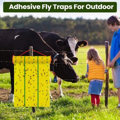 Qualirey 5 Pcs Giant Flypaper Fly Traps, 295ft Sticky Yellow