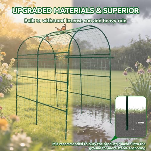 Garden Arch Trellis for Climbing Plants Outdoor - 83" H*71" W*43" L (Green) - size: 71"×44"×83"-G