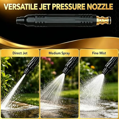 High Pressure Hose Nozzle for Garden Hoses, Adjustable Hose Nozzle Accessories for Fittings, Spray Nozzles for Car Washing, Yard, Garden, Window, and Outdoor Cleaning 2 Pack