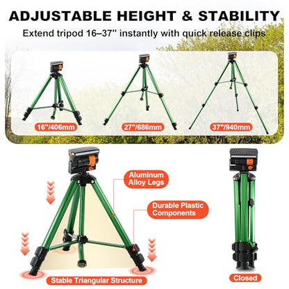 Oscillating Sprinkler Head on Telescoping Tripod Base with 2 Sprinkler Extensions, Heavy Duty Lawn Sprinklers, 360° Large Area Irrigation, Solid Metal Extension Legs & Skidproof Design - style: Oscillating Sprinkler Head