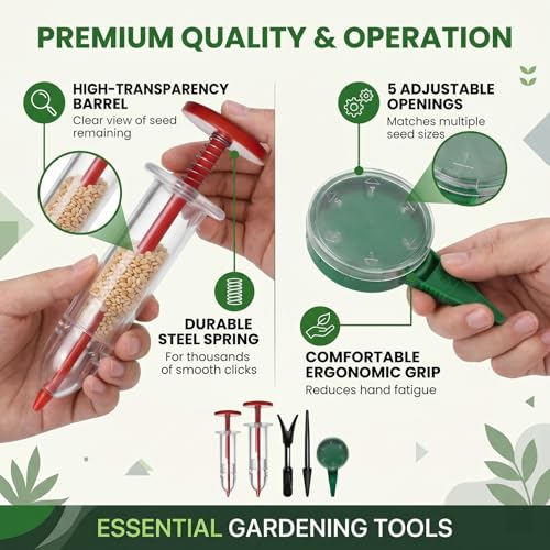 6 Pcs Mini Seed Spreader Set-For Carrot Lettuce Grass Spinach Sower(Red)