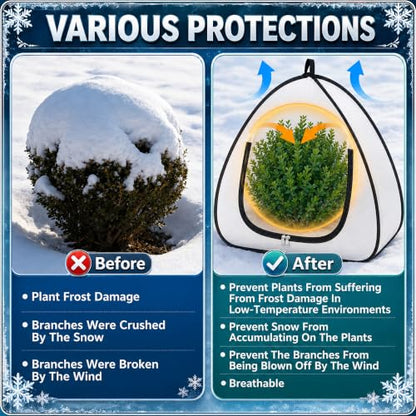 DECOHS 2 Pcs Pop Up Shrub Freeze Protection, Winter Plant Frost Cover Tents - color: 22''x22''x22''