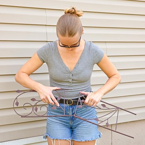 Sunnydaze 32-Inch Rustic Plant Design Outdoor Garden Trellis - Metal Wire Plant Support Trellis for Climbing Plants - Brown - Set of 2 - style: Rustic
