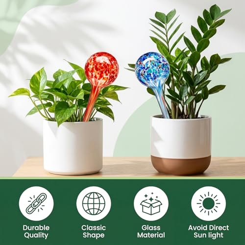 8Pcs Glass Plant Watering Globes,Self Watering Globes,Water Bulbs - color: Set of 8 Medium