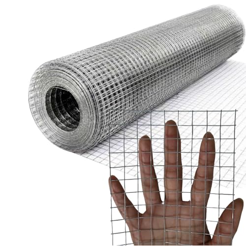 19 Gauge Galvanized Hardware Cloth, Welded Wire Metal Roll Chicken Fence Wire Mesh Screen Roll, Garden Rabbit Fencing, Snake Fence, Chicken Gopher Racoons (1/2 Inch-16Inch x 20Ft) - size: 1/2 Inch-16Inch x 20Ft