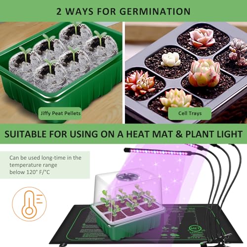 YAUNGEL Large Cell Seed Starter Tray, 60 Cells, 10-Pack with Heightened Lid