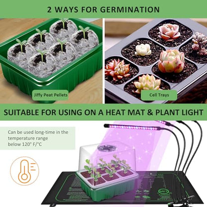YAUNGEL Large Cell Seed Starter Tray, 60 Cells, 10-Pack with Heightened Lid