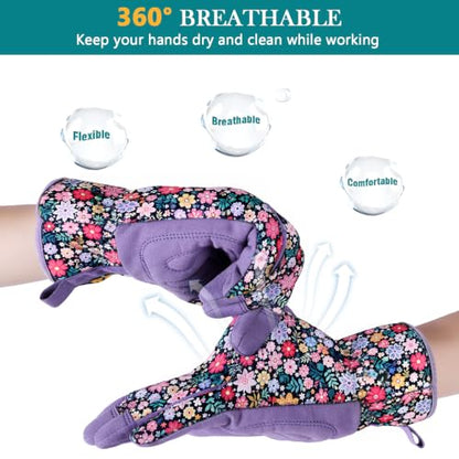 Gardening Gloves,Garden Gloves for Women Firm Grip Breathable Thorn Proof - color: Purple Gloves