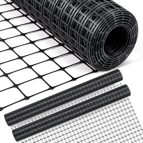 Windyun 2 Rolls 4'x50' Plastic Mesh Fence for Garden - size: 50 ft