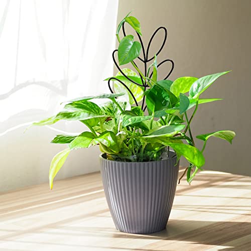 Tosnail 6 Pack Metal Plant Trellis for Potted Plants, 12.4 Inch Wire Plant Stakes, Small Garden Trellis, Cute Leaf Shaped Plant Support for Houseplant Home Climbing Plants Indoor Outdoor