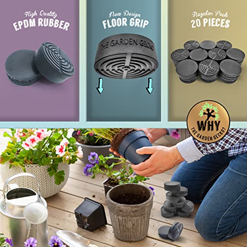 The Garden Gecko Frosted Matte Plant Pot Feet, Outdoor Pot Feet, 20 Pack
