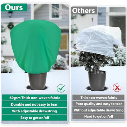 4 Pack Shrub Plant Covers Freeze Protection for Winter, 23.6"X23.6", Green - size: 4PCS-23.6" X 23.6"