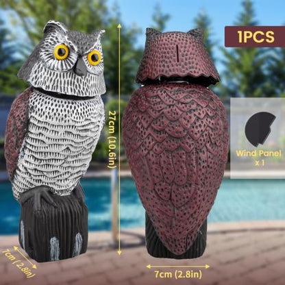 Owl Decoys to Scare Birds Away, Waterproof Owl Statue for Garden - size: Small