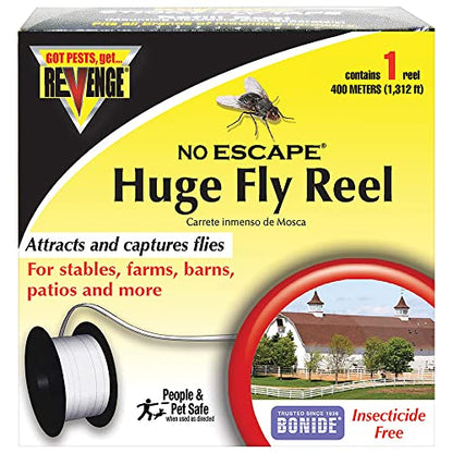 Bonide Revenge No Escape Huge Fly Reel Sticky Tape Trap, 1,312'