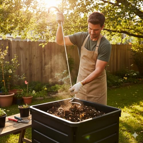 SQUEEZE master Compost Aerator-Compost Turner and Mixing Tool-Garden Aeration Tool - size: 31.5 inches