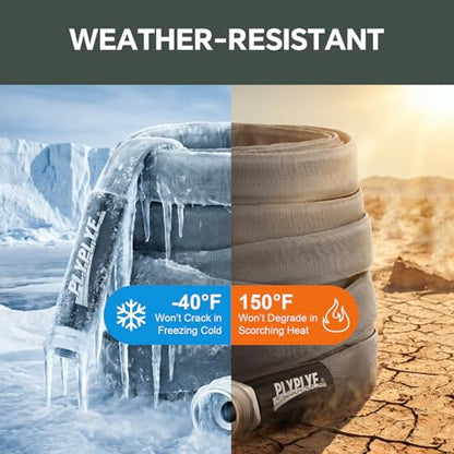 Garden Hose 50ft, Ultra-Light & Flexible Water Hose, Non-Shrinking, Easy to Store, Drinking Water Safe Material, All-weather, Gray