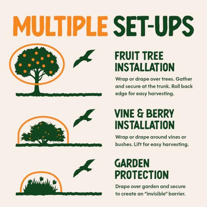 Dalen Bird-X Protective Mesh Netting for Fruit Trees & Berries, 14 x 75 ft - size: 14' x 75'