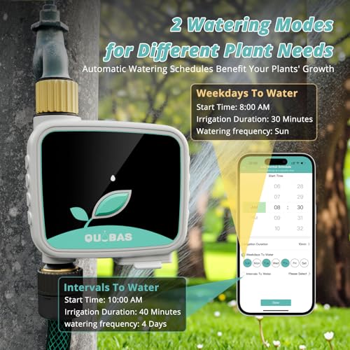 QUOBAS WiFi Water Timer for Garden Hose, 1 Zone Brass Smart Sprinkler Timer - size: Smart Timer 1 zone