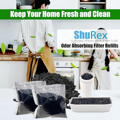 2Pcs Filter Refills for Lomi Smart Composter Top & Back Filter Slots