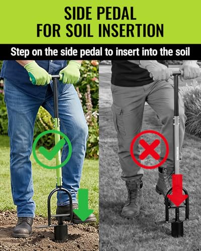 WORKPRO 36" Bulb Planter Tool, Long Handle Sod Plugger Grass Plugger Tool
