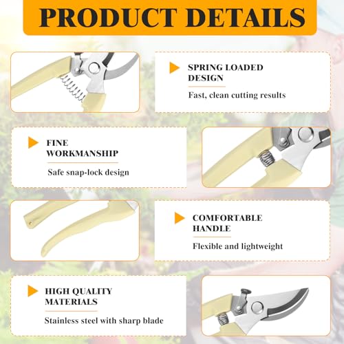 30 Pcs Beige Garden Clippers, Pruning Shears Plant Scissors Plant Cutter