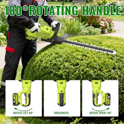 20V 22-Inch Hedge Trimmer Cordless with 2x5.0Ah Battery & Charger - color: Green
