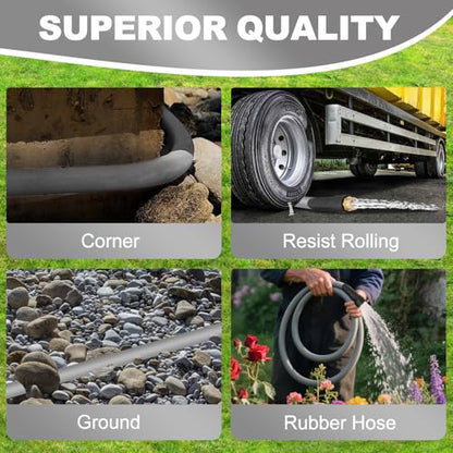 YOTOO Heavy Duty Hybrid Garden Water Hose 5/8-Inch by 100-Feet 150 PSI Kink Resistant, Flexible with Swivel Grip Handle and 3/4" GHT Solid Brass Fittings, Gray - color: Gray, size: 100 FT