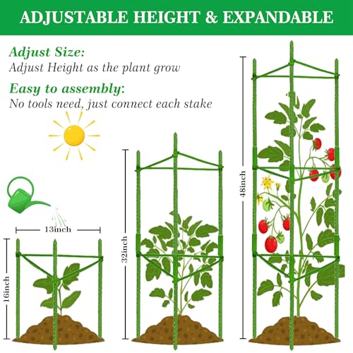 Moirsunt 4Pack Tomato Cage for Garden, 50.2Inch Plant Support Garden Stakes - size: 4Pack 50.2 Inch