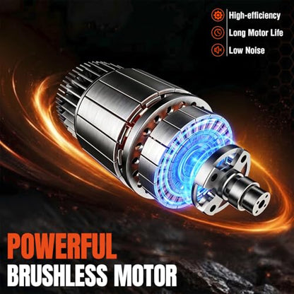 18 Inch Brushless Electric Lawn Mower and 12 Inch Trimmer Combo - color: 18'' Lawn Mower+Weed Wacker, size: 2*5.0Ah+2.0Ah