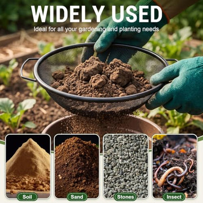 Rtteri 6 Pcs Soil Sifter for Gardening, Fits 5 Gallon Bucket, Black - color: Black