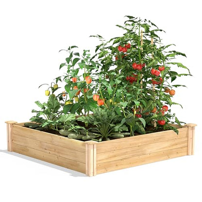 Greenes Fence Premium Cedar Raised Garden Bed, 4' x 4' x 10.5" (3/4" Thick) (2-Pack) - Made in USA with North American Cedar - size: 2-Pack