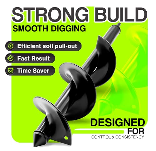 Auger Drill Bit for Planting 4" x 12" - 3/8 Inch Hex Drive Drill - size: 4 x 12 Inch