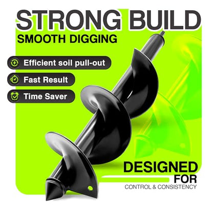 Auger Drill Bit for Planting 4" x 12" - 3/8 Inch Hex Drive Drill - size: 4 x 12 Inch