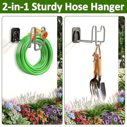 Garden Hose Holder with Hook Heavy Duty Garden Hose Hanger - color: 1pc Gray