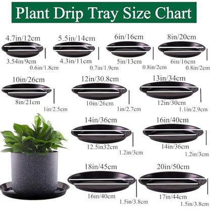 10 Pack Plant Saucer 14 Inches Plastic Drip Trays to Catch Water, Black - color: Black, size: 14 inch