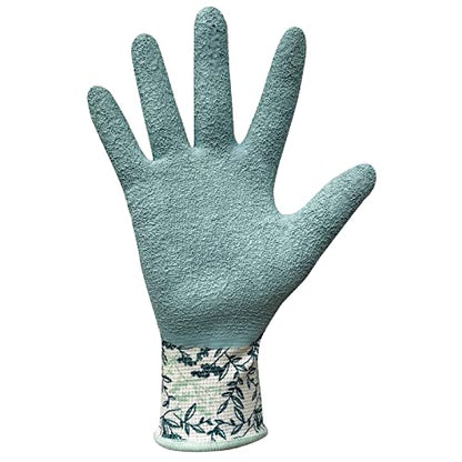 Digz Long Cuff Stretch Knit Garden Gloves with Full Finger Latex Coating - size: Large