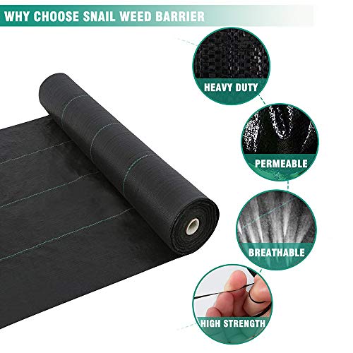6FTx250FT Weed Barrier Landscape Fabric Heavy Duty 5oz Pro Ground Cover Mat - size: 5oz-6ftx250ft