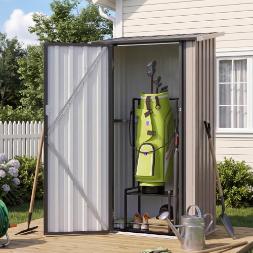 Aoxun 3'x2.9' Metal Storage Shed,Outdoor Cabinet Sheds with Lockable Doors - size: 3x2.9 FT