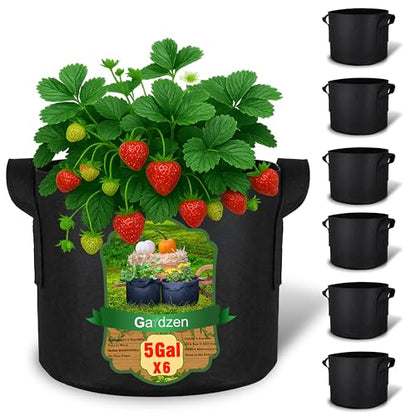 Gardzen 5 Gallon Grow Bags 6-Pack - size: 5 Gallons