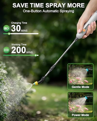 2 Gallon Electric Garden Sprayer, Battery Powered Weed Sprayer with Telescopic Wand, 3 Adjustable Nozzles, Garden Sprayer with Collapsible Tank, Shoulder Strap for Lawn Care, Plant Watering & Cleaning - size: 2gal