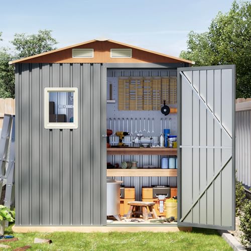 Verdeluxe 6x4FT Multi-Used Shed & Outdoor Storage Shed,Matte Gray - size: 6*4FT(Base Not Included)