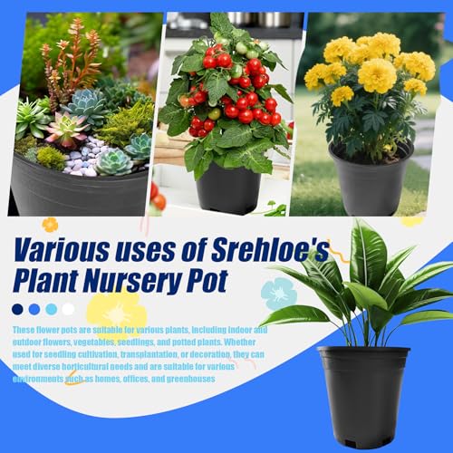 Pots for Plants 1 Gallon 10Pcs 6 inch Flexible Plastic Nursery Pot