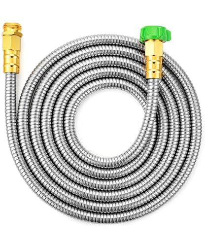 UNCO- Stainless Steel Metal Hose, 12 Feet, No Kink, Metal Garden Hose - color: Silver, size: 12 ft