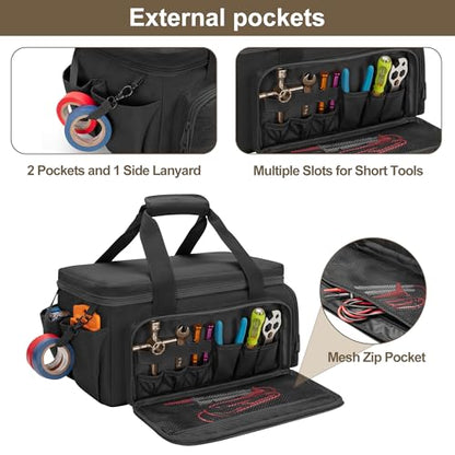 Rexmica 14-Inch Tool Bag Tool Storage Organizer Tactical Range Bag, Black - color: Black