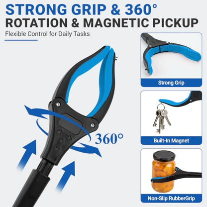 Grabber Reacher Tool - 32” Extra Long Foldable Gripper and Reaching Tool - color: 1-pack