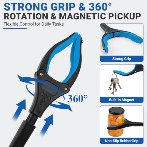 Grabber Reacher Tool - 32” Extra Long Foldable Gripper and Reaching Tool - color: 6-pack